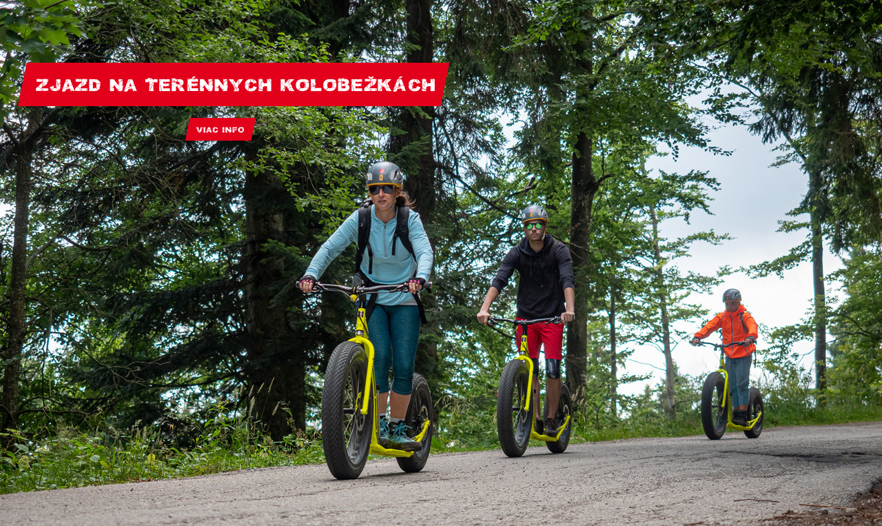 Zjazd na terénnych kolobežkách